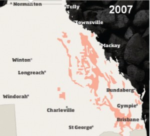 Growth in coal exploration tenure in Queensland 2007-2011 Source: The Courier Mail (19 September 2011)