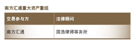 南方汇通重大资产重组