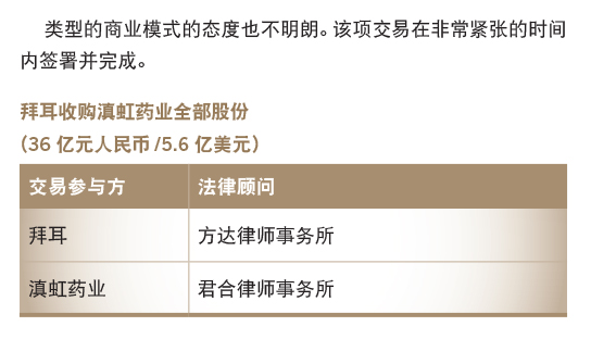 拜耳收购滇虹药业全部股份