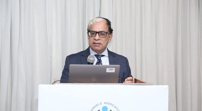 Justice Arjan Kumar Sikri gives his speech during the GCAI event
