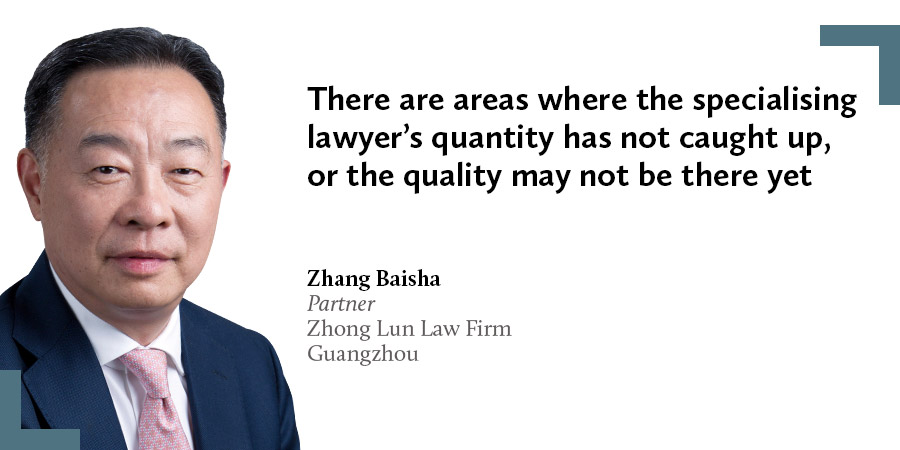 Zhang Baisha, Zhong Lun Law Firm
