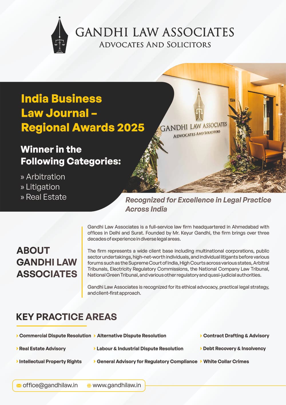 Gandhi Law Associates Ad IBLJ Regional FOTY 2025