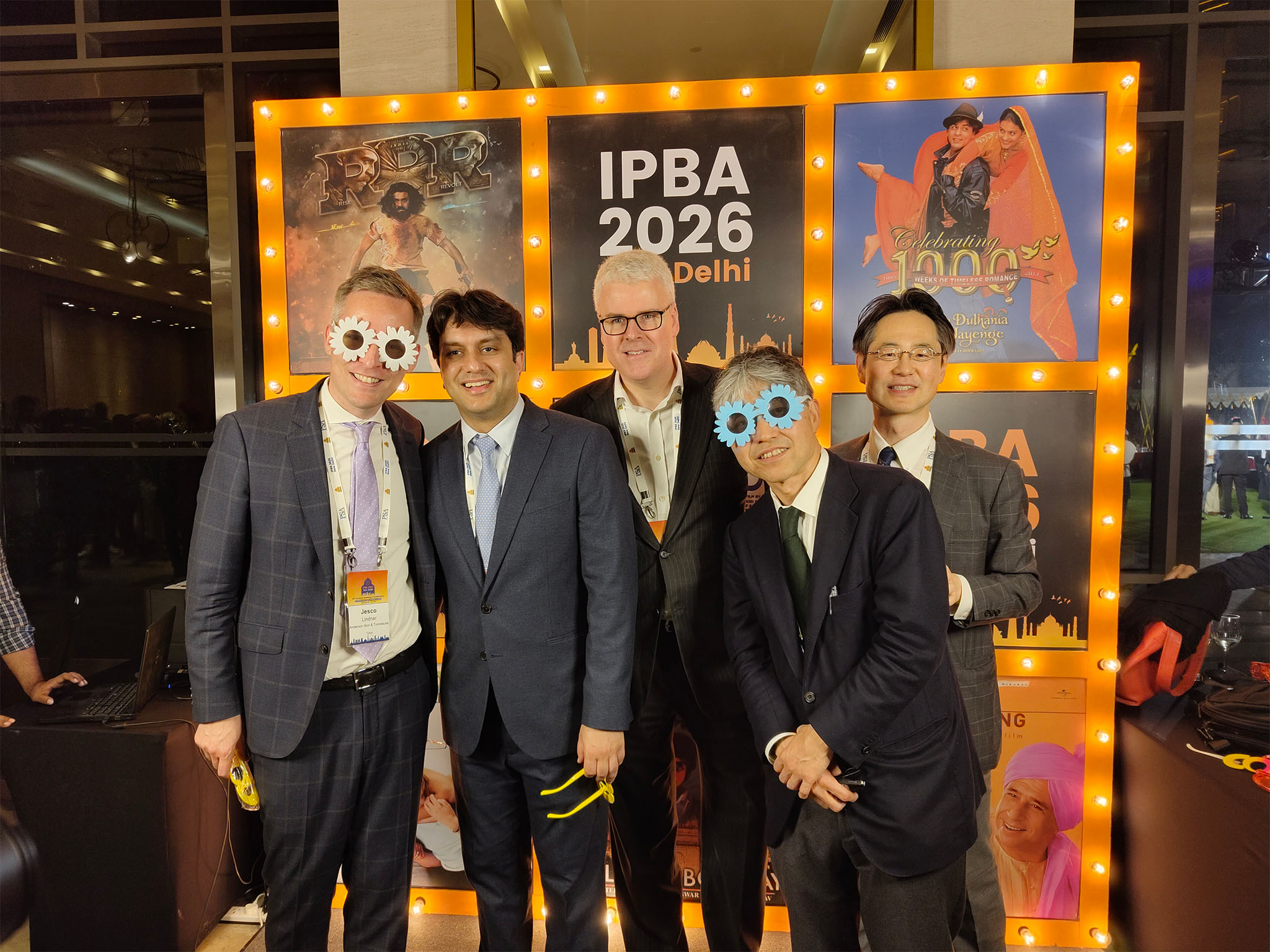 From left: Jesco Lindner,Anderson Morí & Tomotsune, Tokyo and Harshit Anand,JSA, Gurugram get into the Bollywood spirit with their fellow lawyers