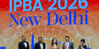 IPBA president Priti Suri congratulates IPBA committee members. From left: Rudra Kumar Pandey, Shardul Amarchand Mangaldas & Co, Saurav Kumar, CMS INDUSLAW, Manjula Chawla, Phoenix Legal and Upendra Nath Sharma, JSA