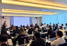 Lee & Ko partner Yuseok Kim speaks during a seminar at the In-House Counsel Forum spring academy